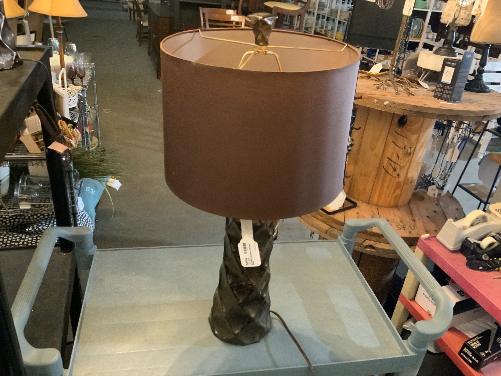 Bronze Tone Lamp w/ Brown Studs