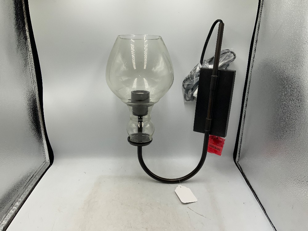 Black Metal and Glass Sconce