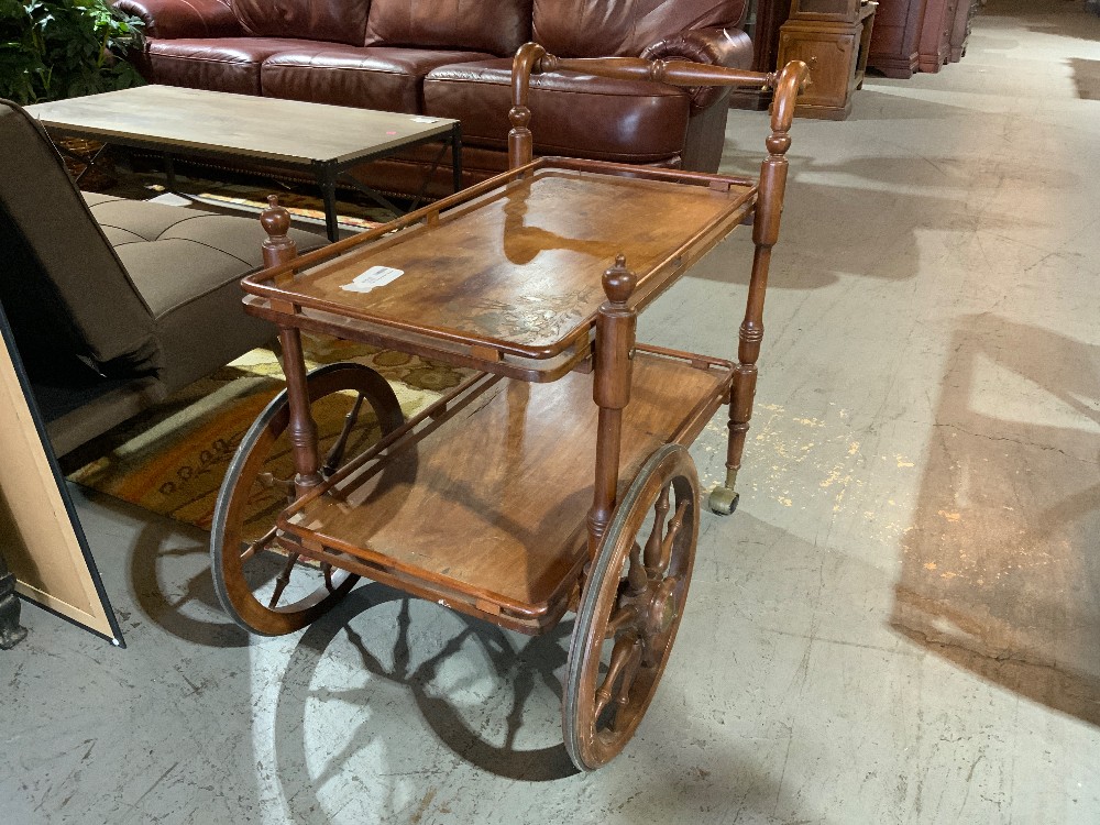 2 Tier vintage Wood Tea Cart