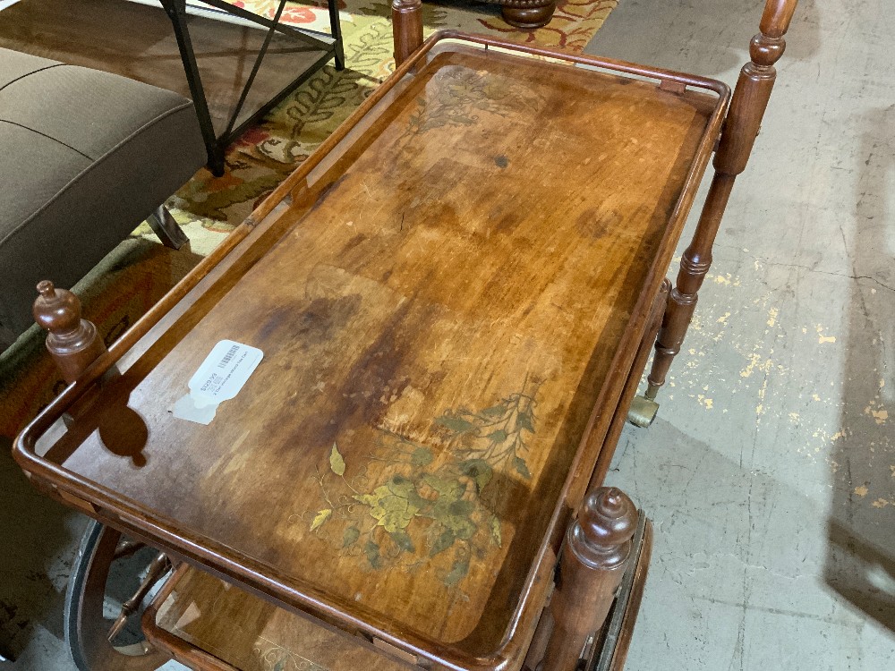 2 Tier vintage Wood Tea Cart