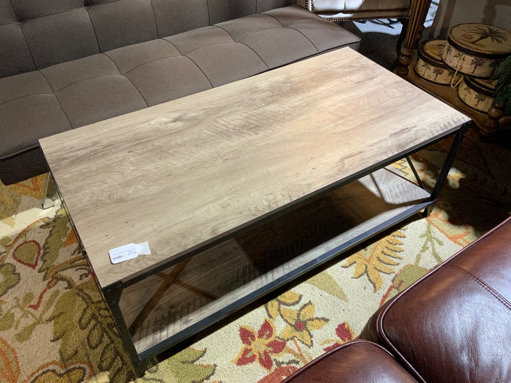 Metal and Gray Coffee Table