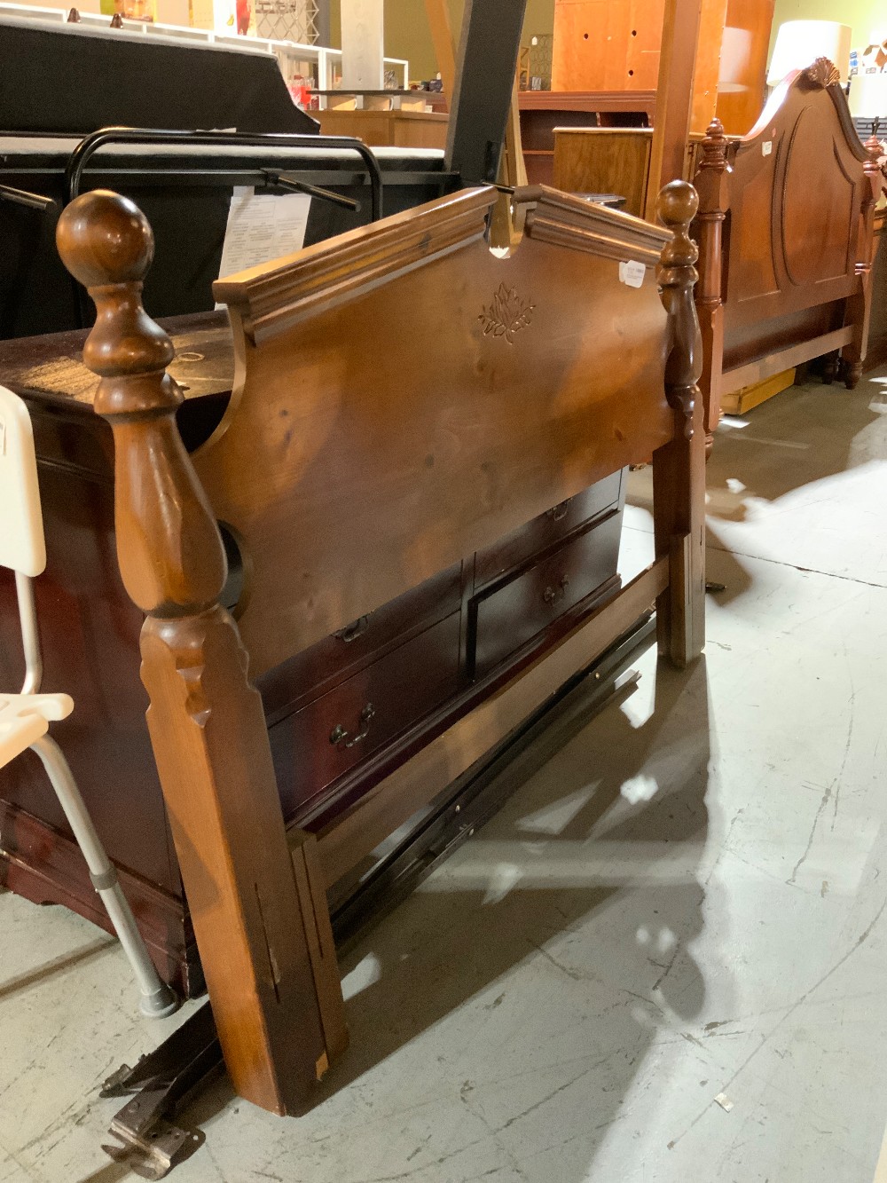 Wood Queen size Headboard Footboard and Rails