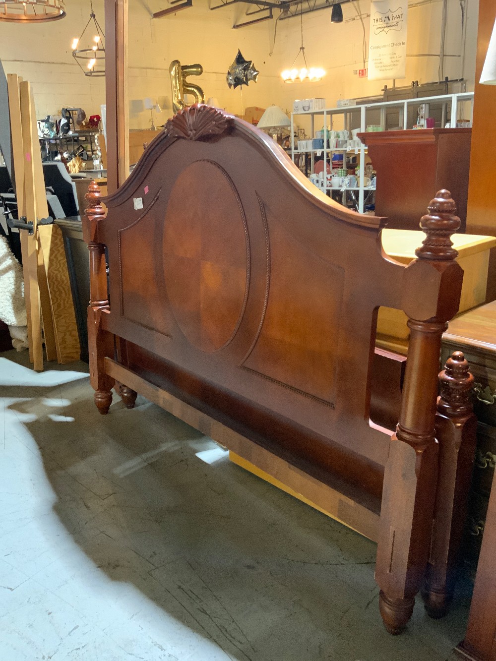 Wood King size Headboard Footboard and Rails