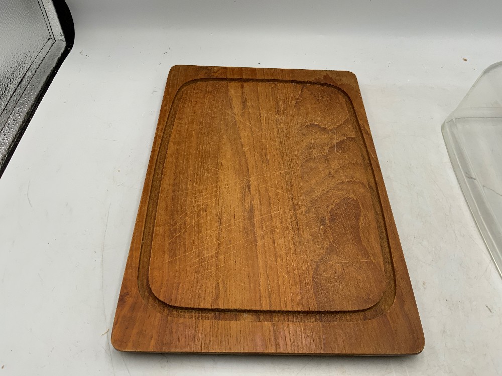 MCM Wood Cheese Board w/ Dome Lid