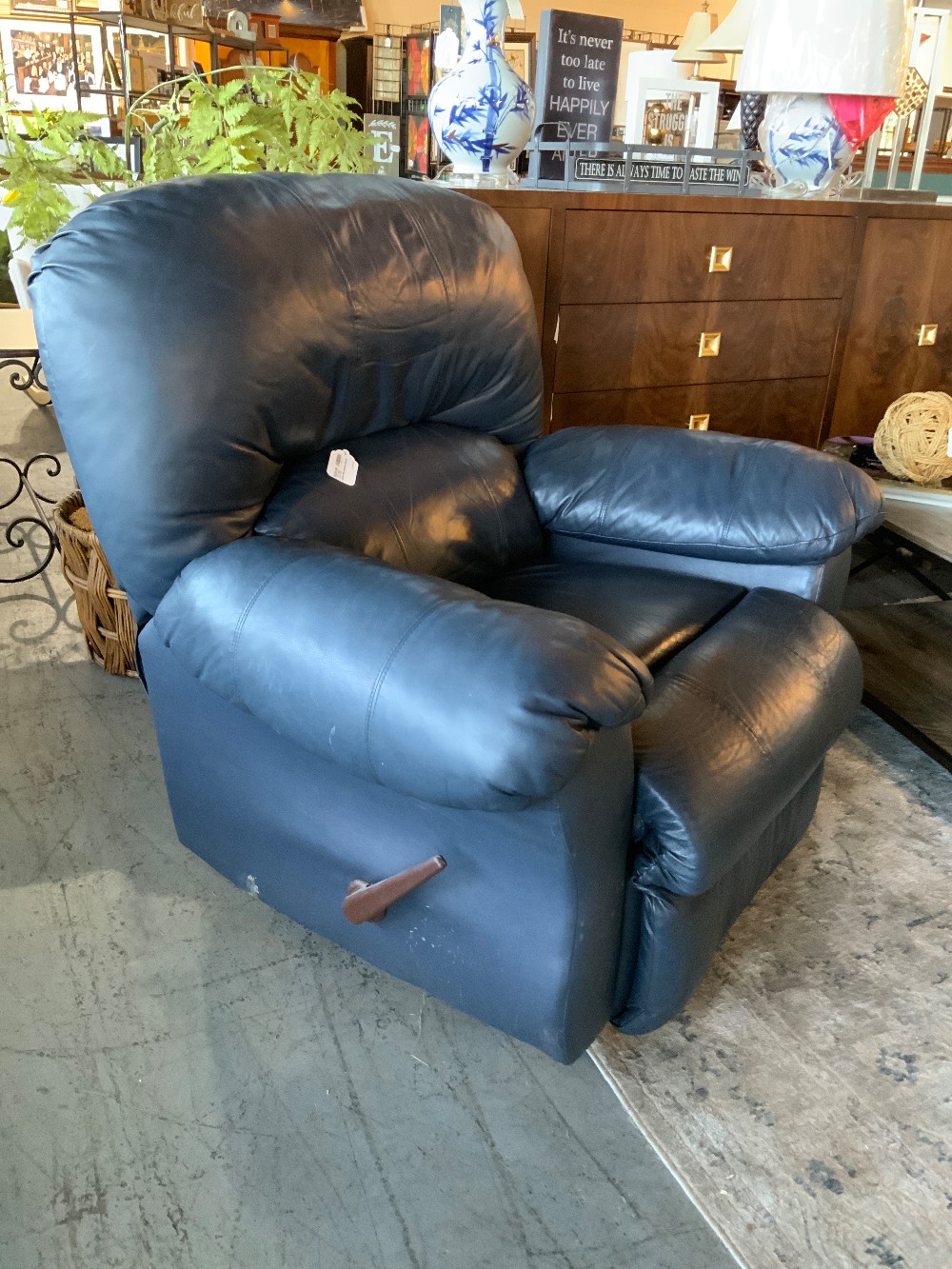Leather Blue Recliner Manual