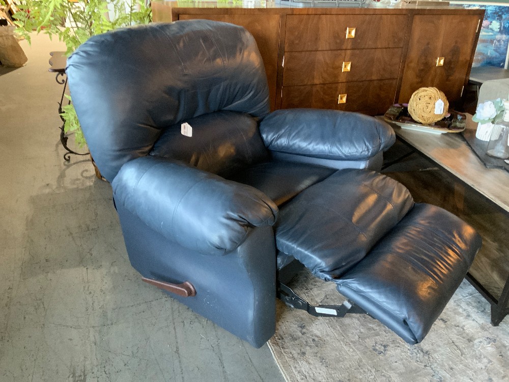 Leather Blue Recliner Manual