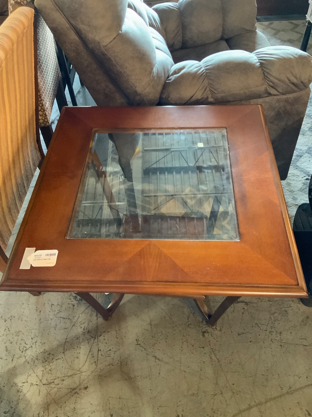 End Table w/ Glass Inlay