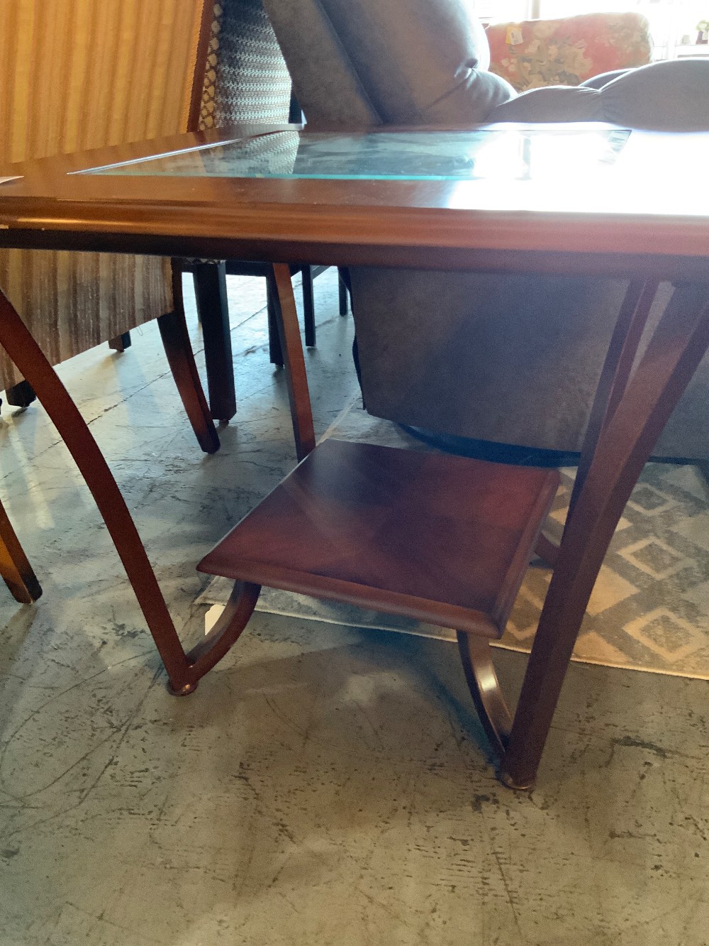 End Table w/ Glass Inlay