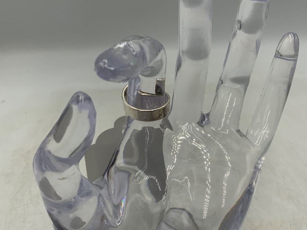 925 Silver Blue Faux Cats Eye Ring