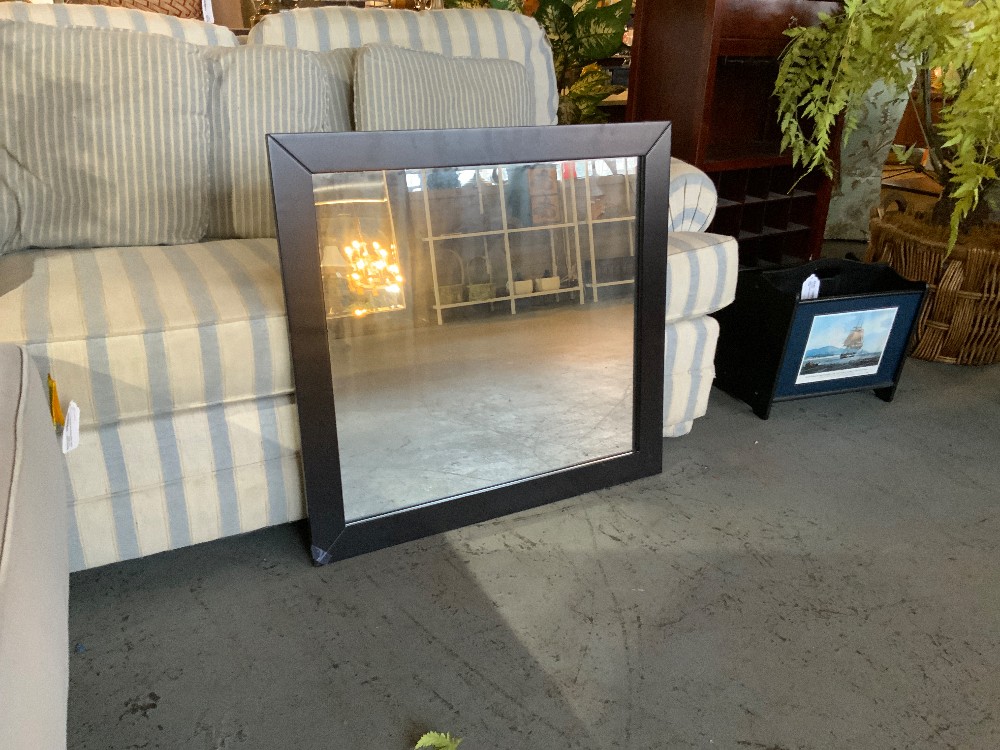 NEW 29in x 29in Black Framed Mirror