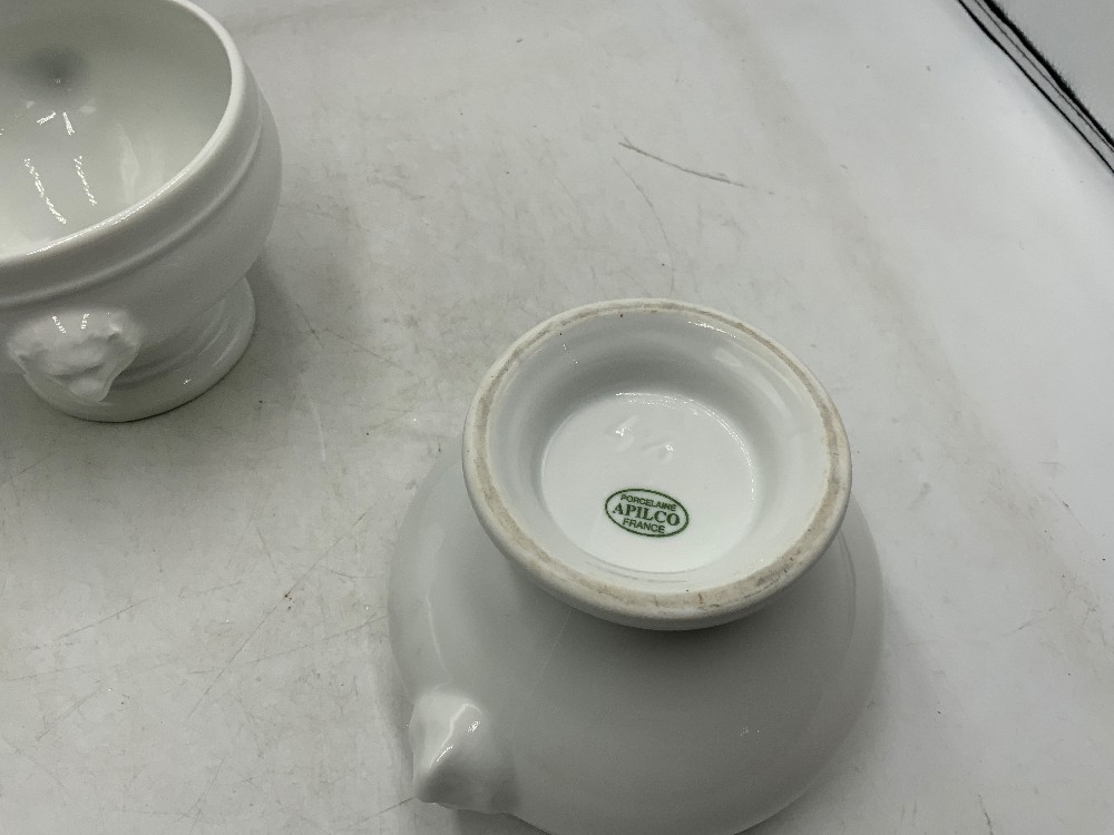 Alpico White Porcelain Lion's Head Soup Bowl - Set of 2
