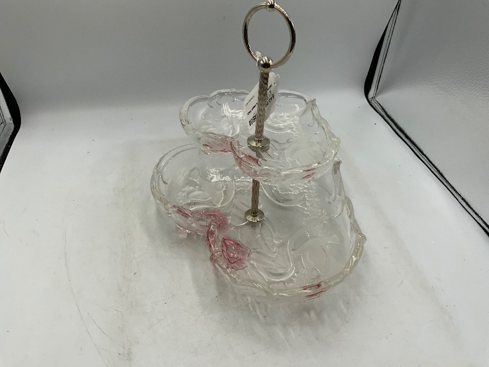 Mikasa 2 Tier Glass Heart Dish