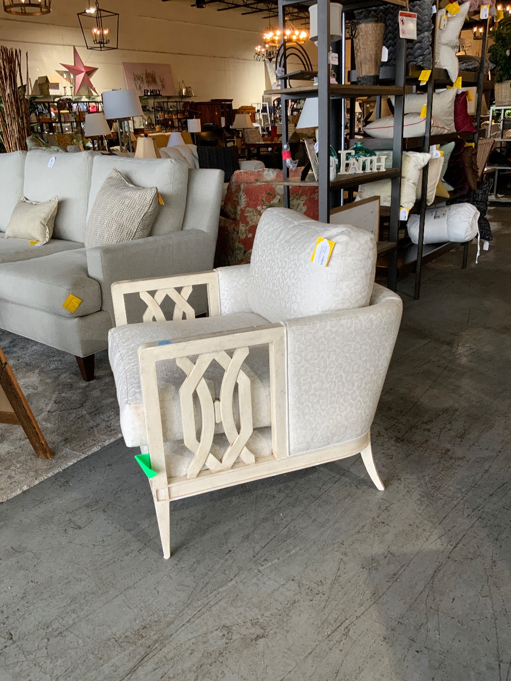 Wood Accent Chair w/ Cream Leopard Print Cushion