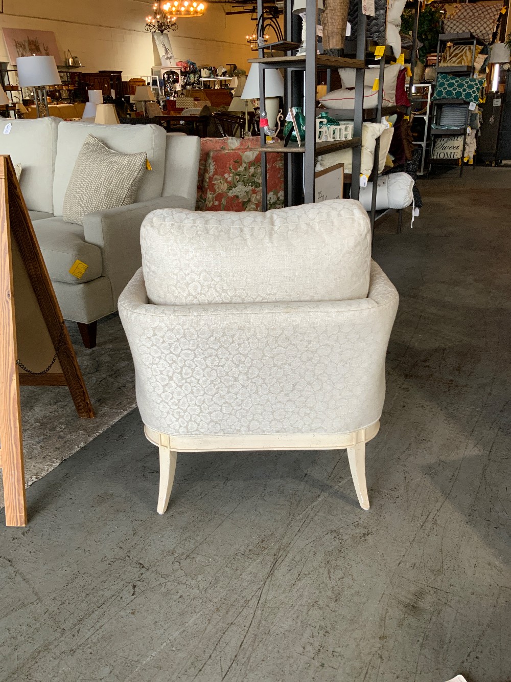 Wood Accent Chair w/ Cream Leopard Print Cushion