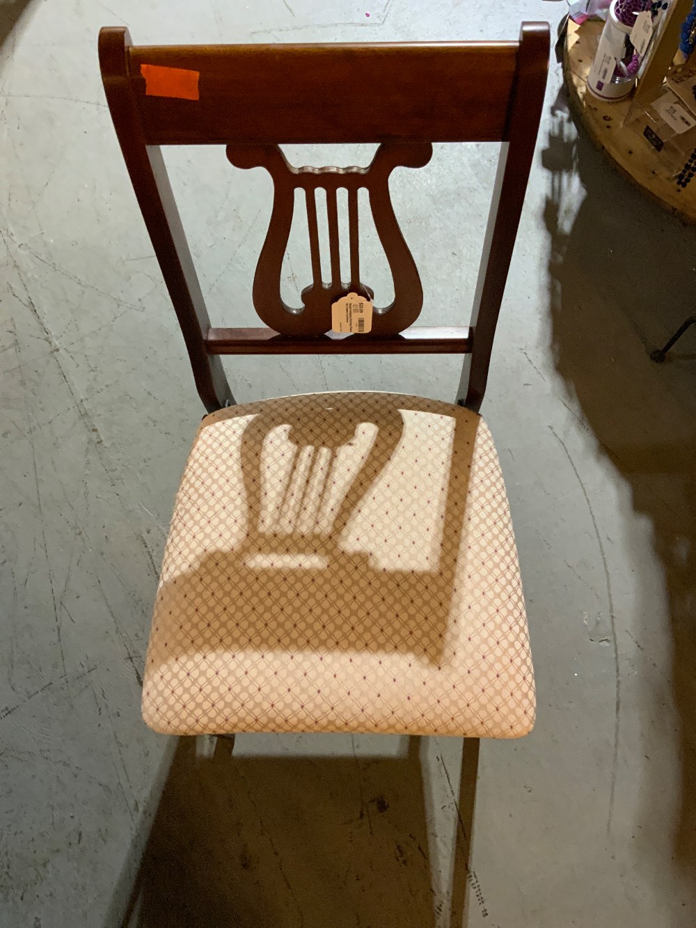 Wood Foldable Dinning Chairs W/ Cream Cushions