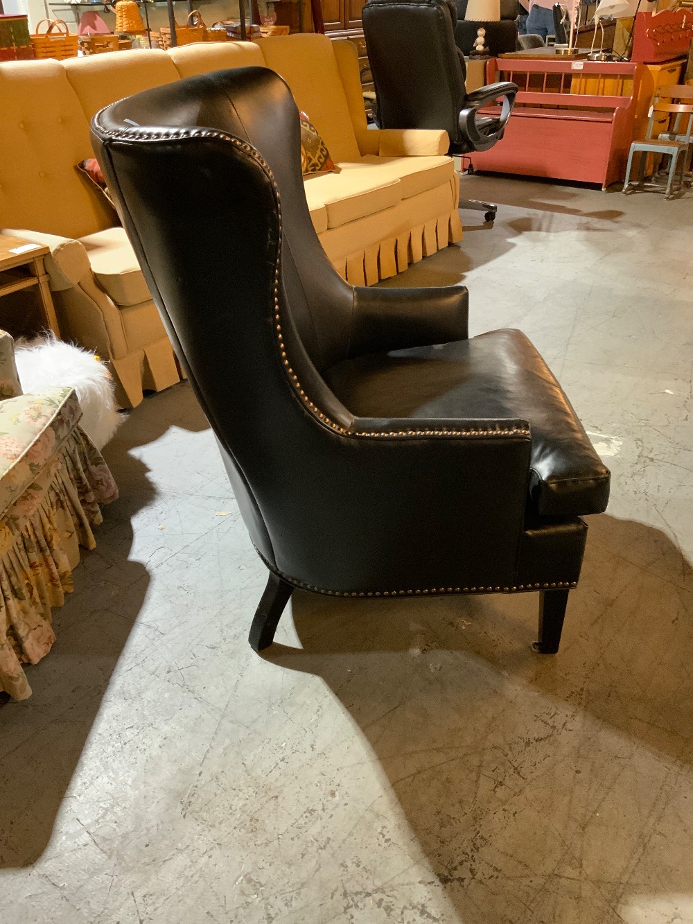 Black Leather Accent Chair