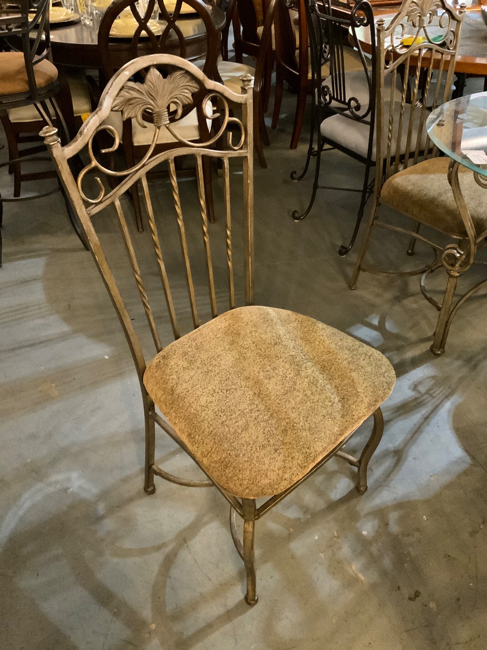 Glass Top Table W/ Metal legs & 4 Chairs