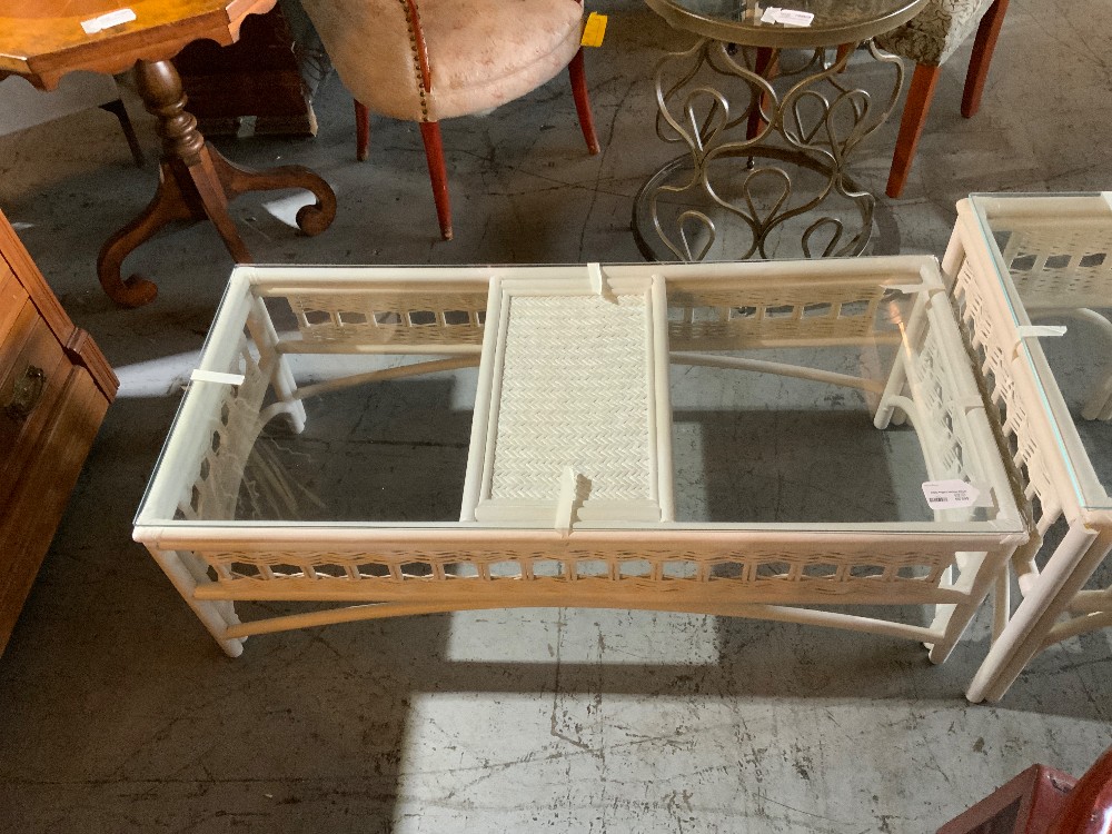 White Wicker Coffee Table