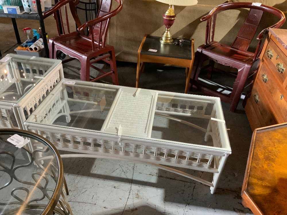 White Wicker Coffee Table