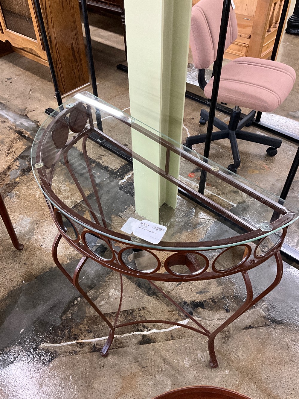 Half Round Glass Table