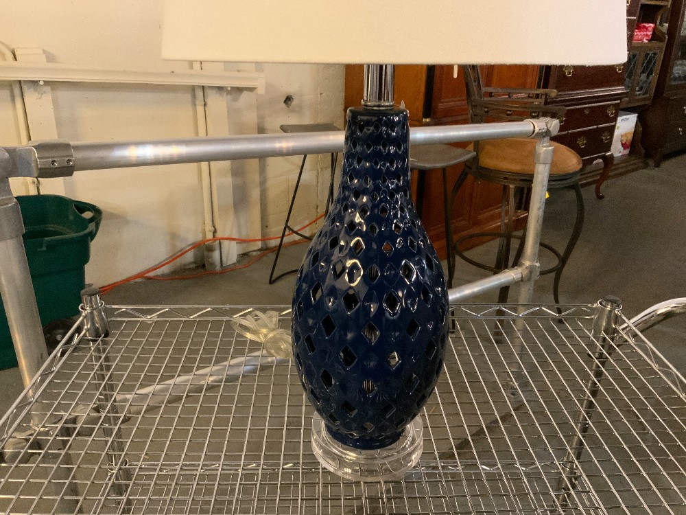 Blue Lamp with Shade