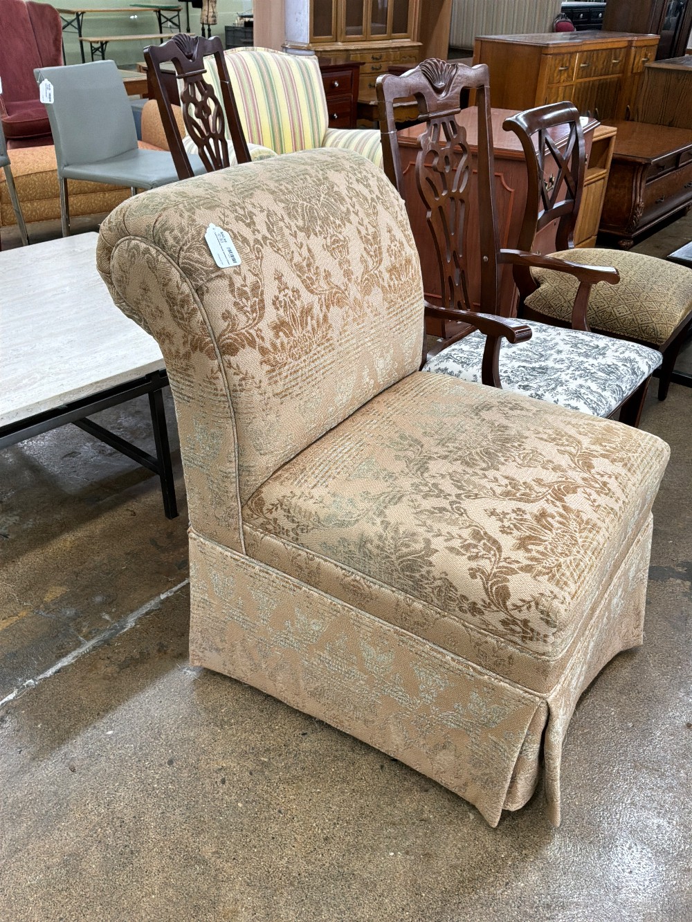 Upholstered Gold Accent Chair
