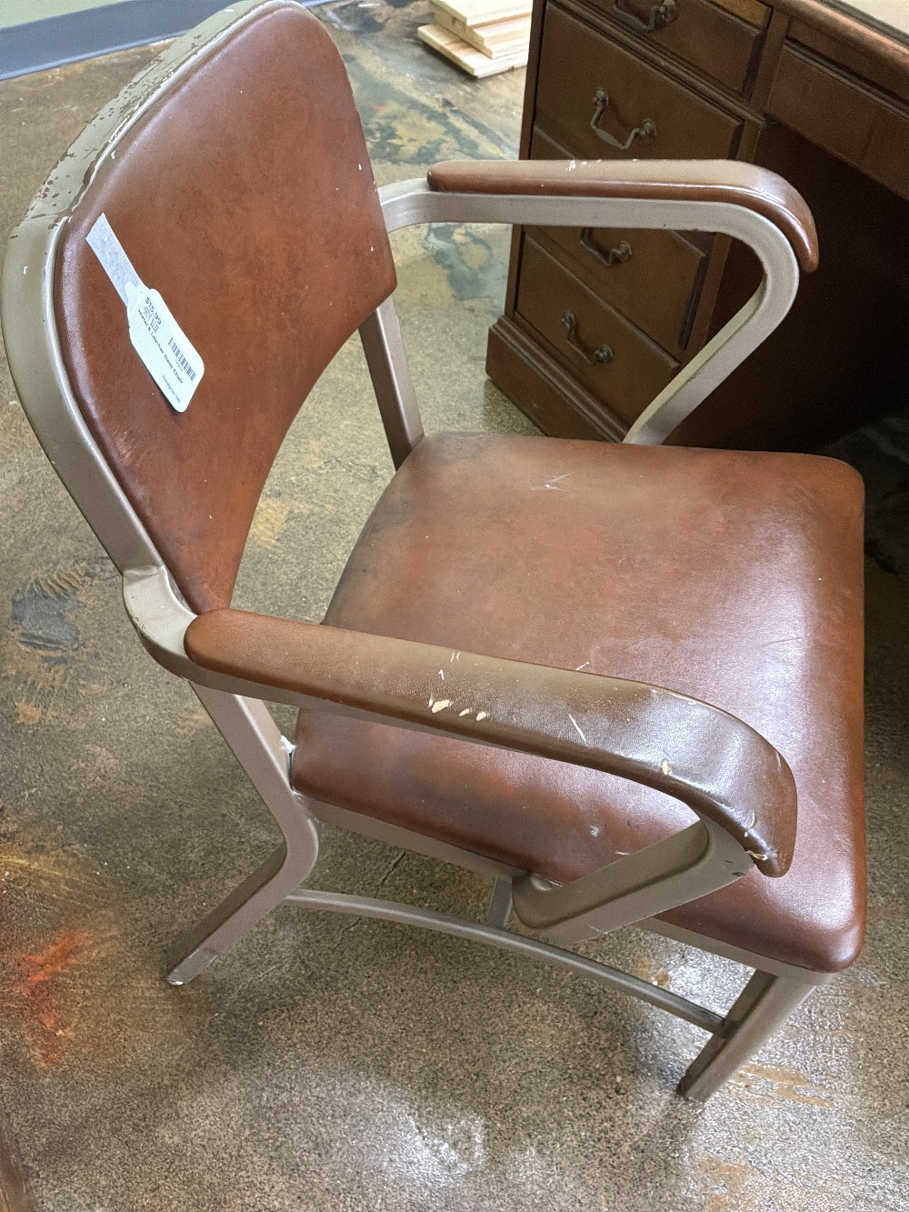 Metal & Leather Desk Chair