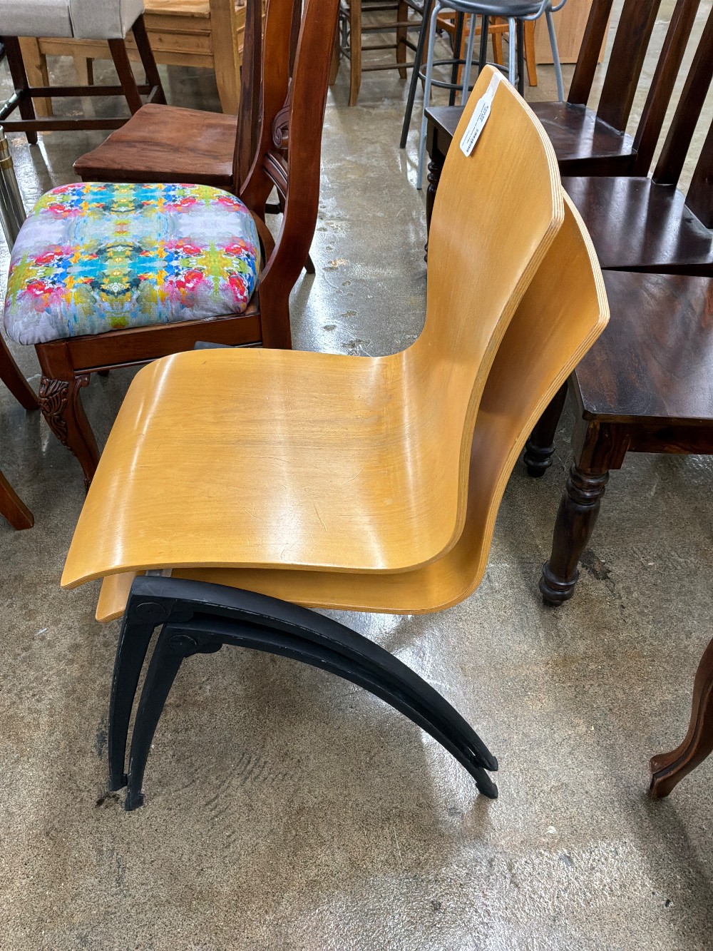 Wood Chair w/ Black Legs