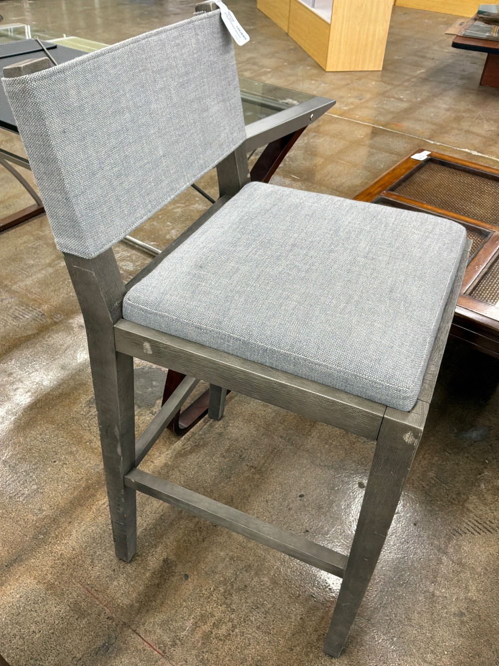 Grey Upholstered Barstool