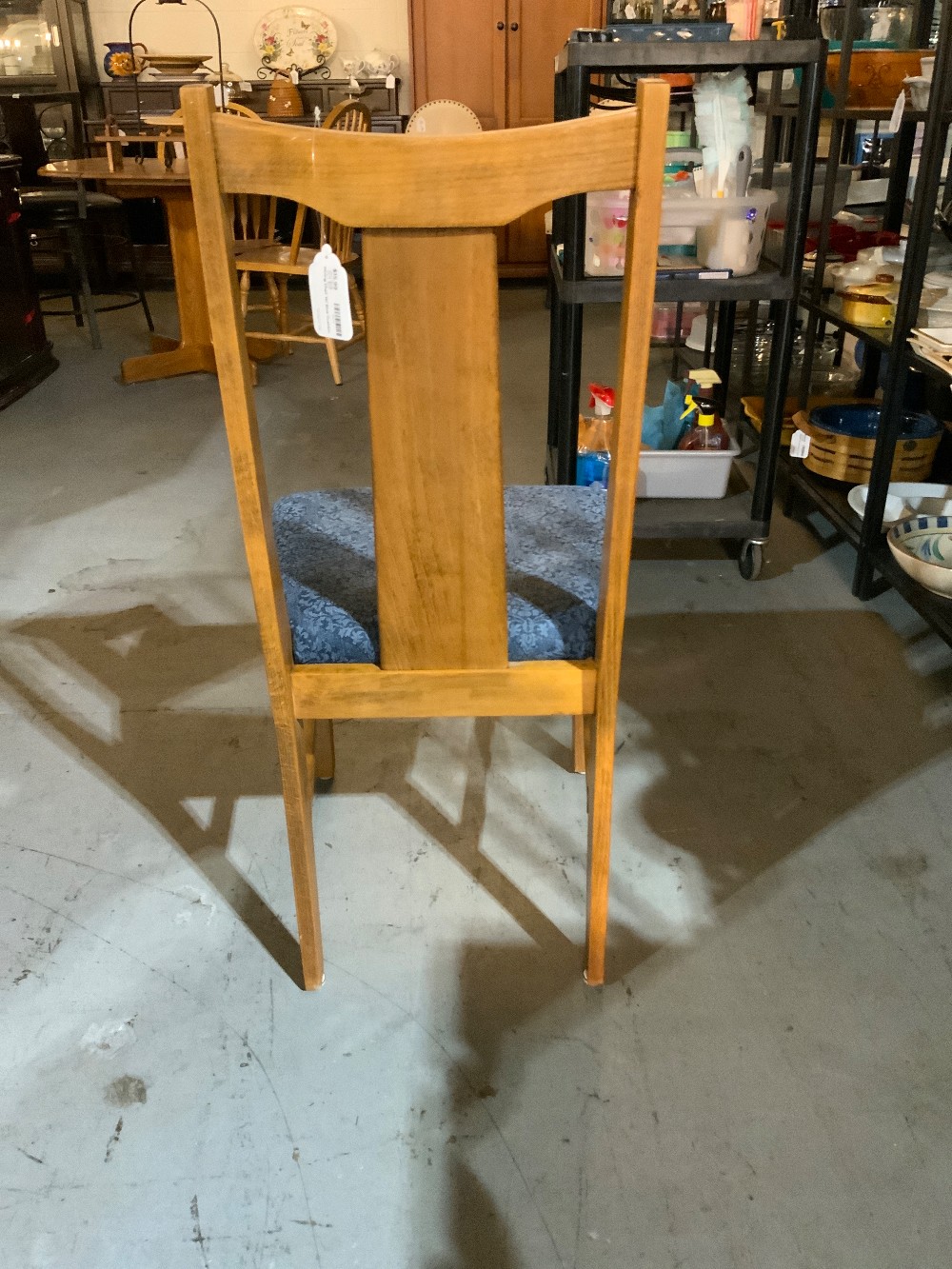 Dining Chair W/ Blue Cushion