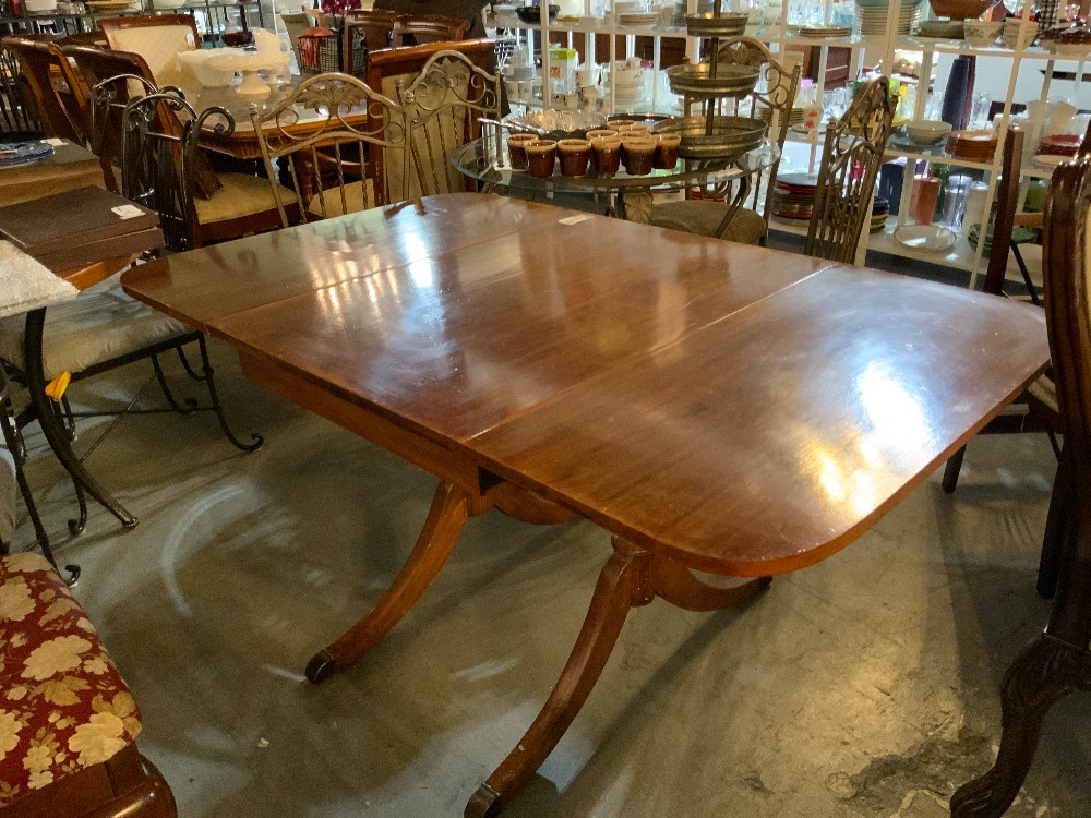 Dark Wood Drop leaf table W/ 6 Chairs
