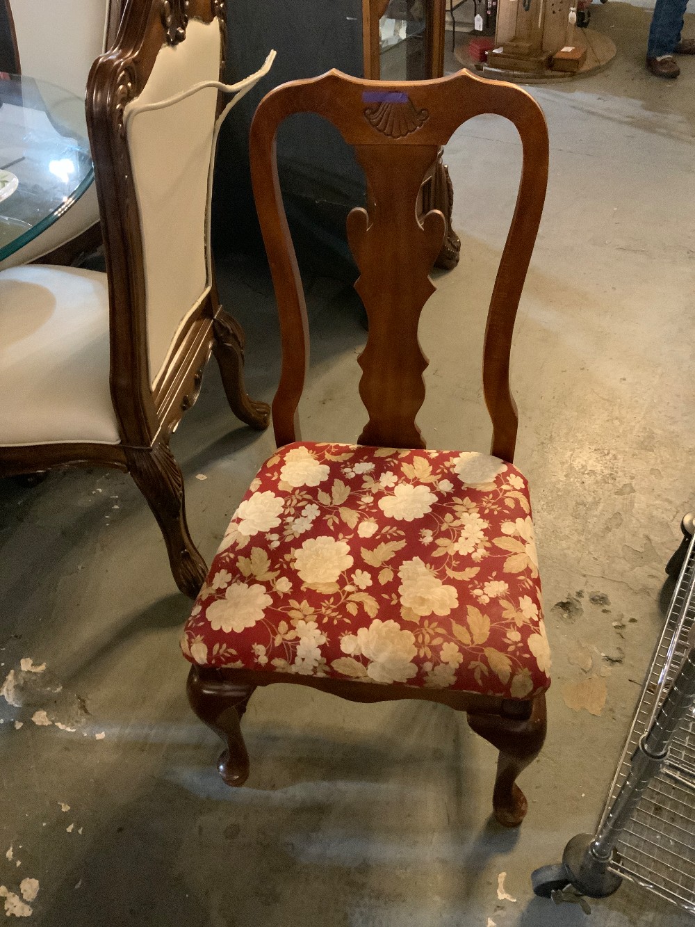 Dark Wood Drop leaf table W/ 6 Chairs