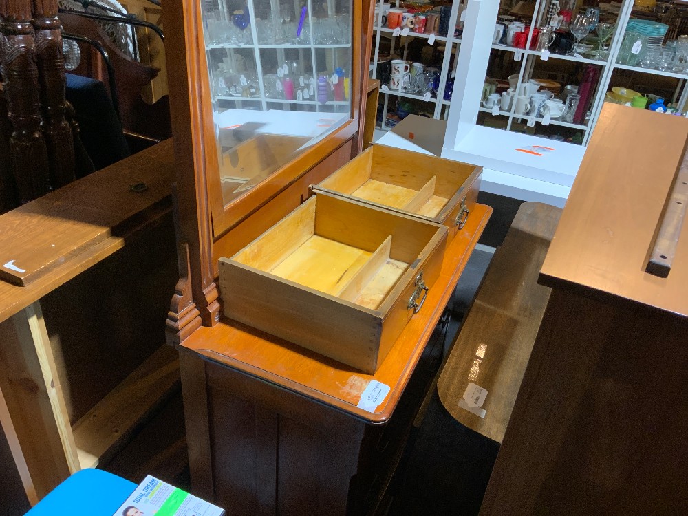 Light Wood Dresser W/ Attached Mirror