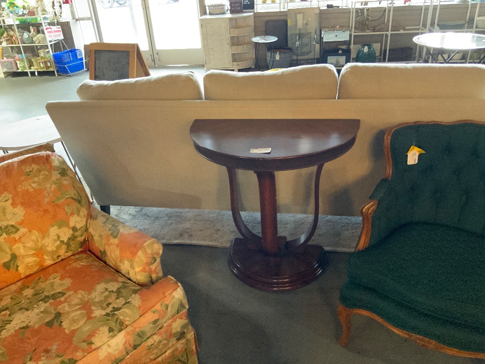 Wood Half Circle Sofa Table