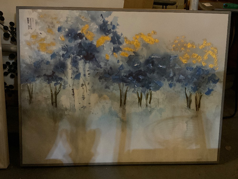 Blue / White Gold Lg Framed Art