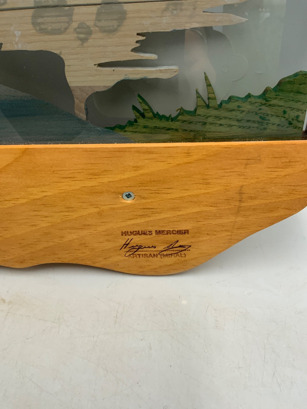 Sailboat Wood/Glass Art By Hughes Mercier