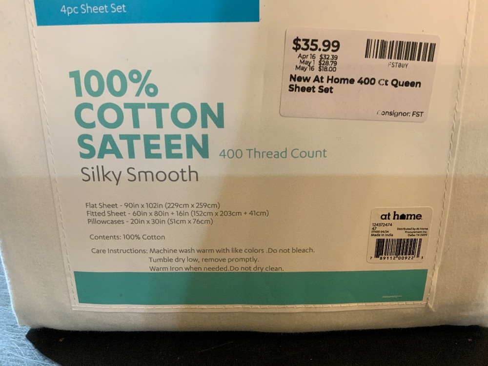 New At Home 400 Ct Queen Sheet Set