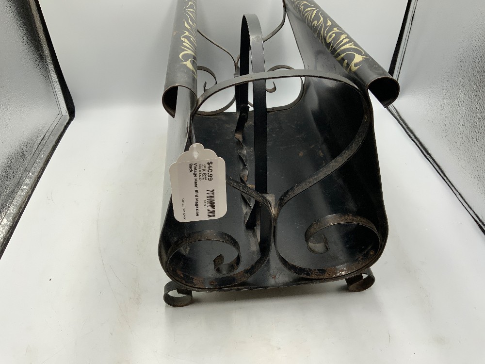 Vintage Metal Bird Magazine Rack