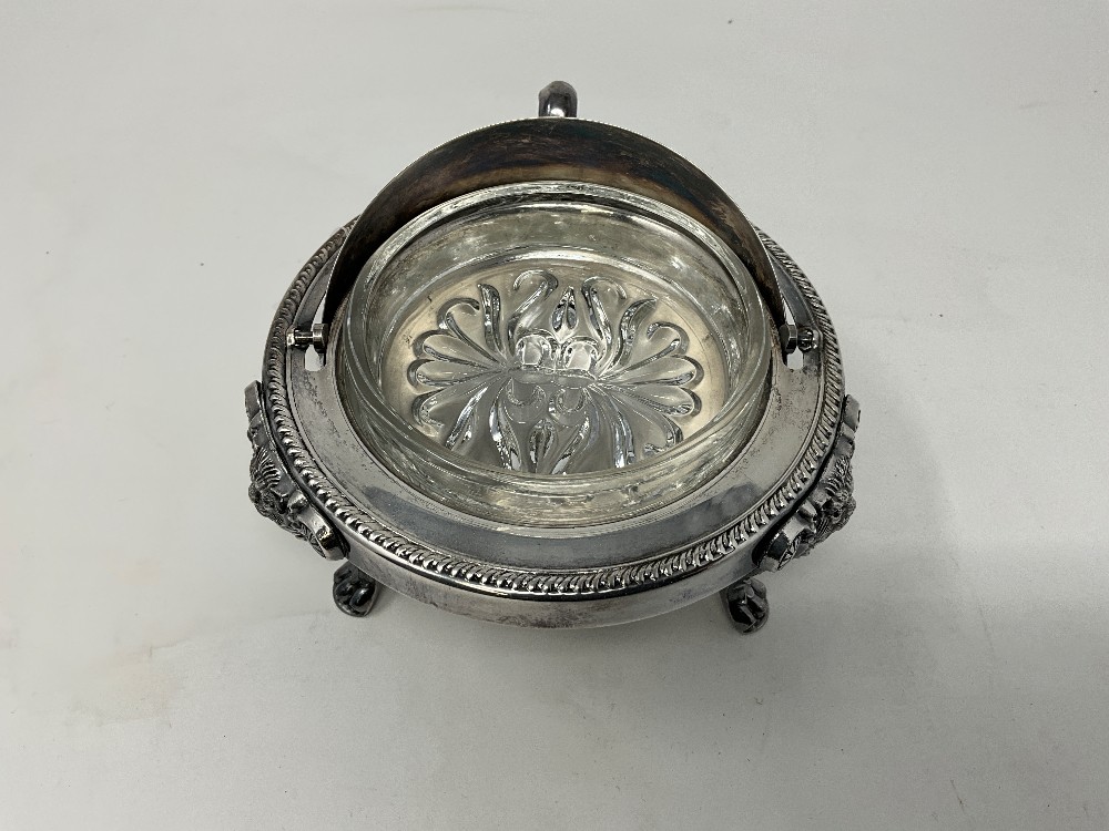 F.B Rogers Silver Co. Pedestal Butter Dish w/ glass insert