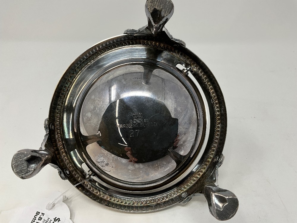 F.B Rogers Silver Co. Pedestal Butter Dish w/ glass insert