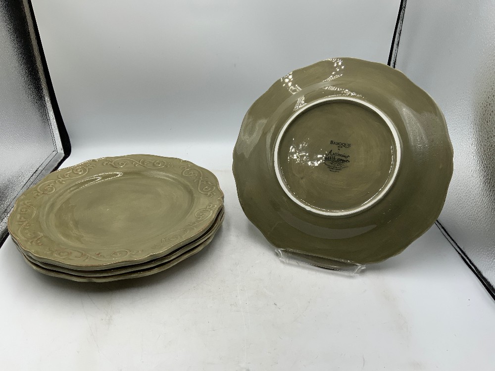 Green Baroque Dish Set for 4