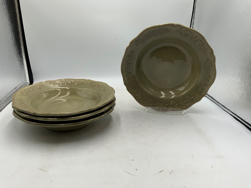 Green Baroque Dish Set for 4