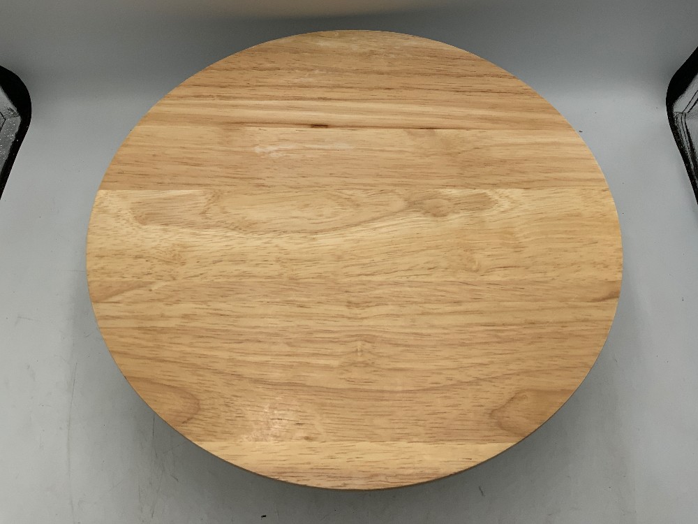 Large White Crofton Bowl w/ Wood Lid