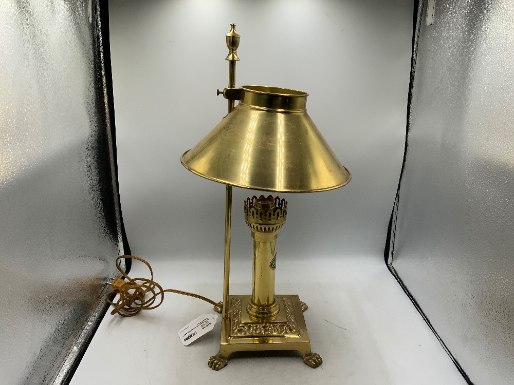 1970 Orient Express Clawfoot Brass Lamp