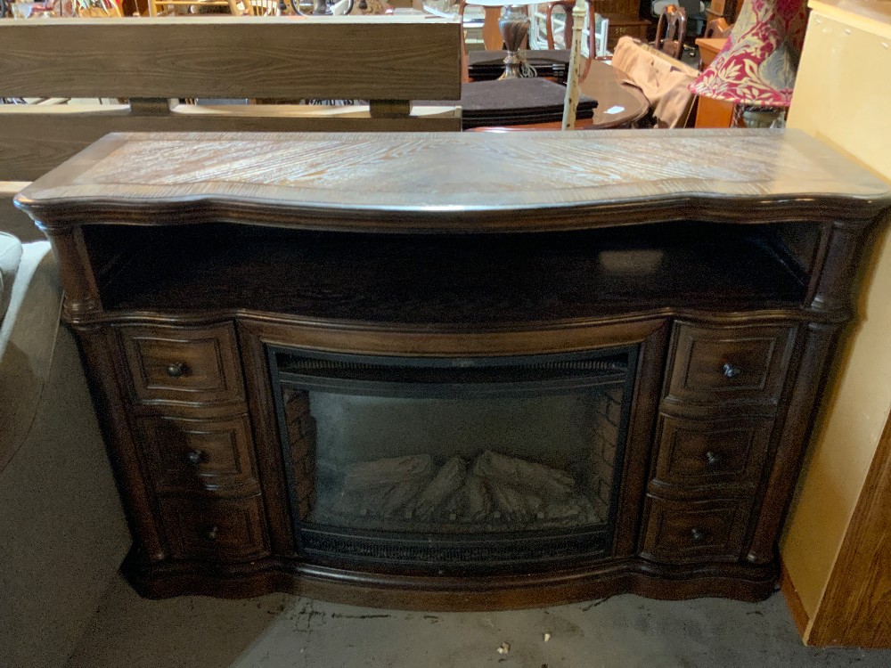 Electric Fireplace With Wood Mantle