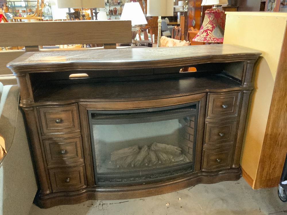 Electric Fireplace With Wood Mantle