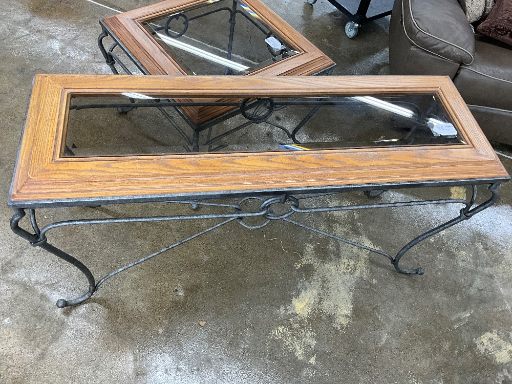 Glass Inlay Sofa Table
