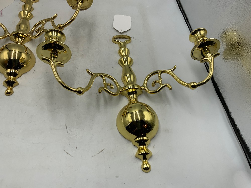 Set of 2 Vintage Brass Wall Candle Holders