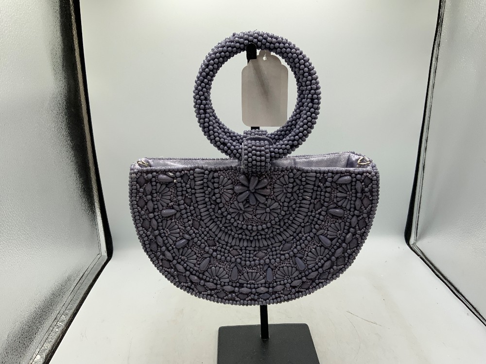 Purple Beaded Handbag