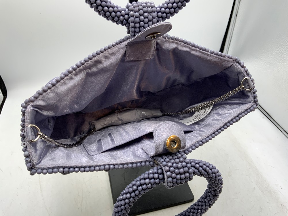 Purple Beaded Handbag